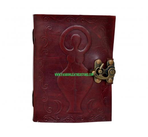 Goddess Leather Embossed Journal Blank Book Brown Leather Journal Writing Dairy